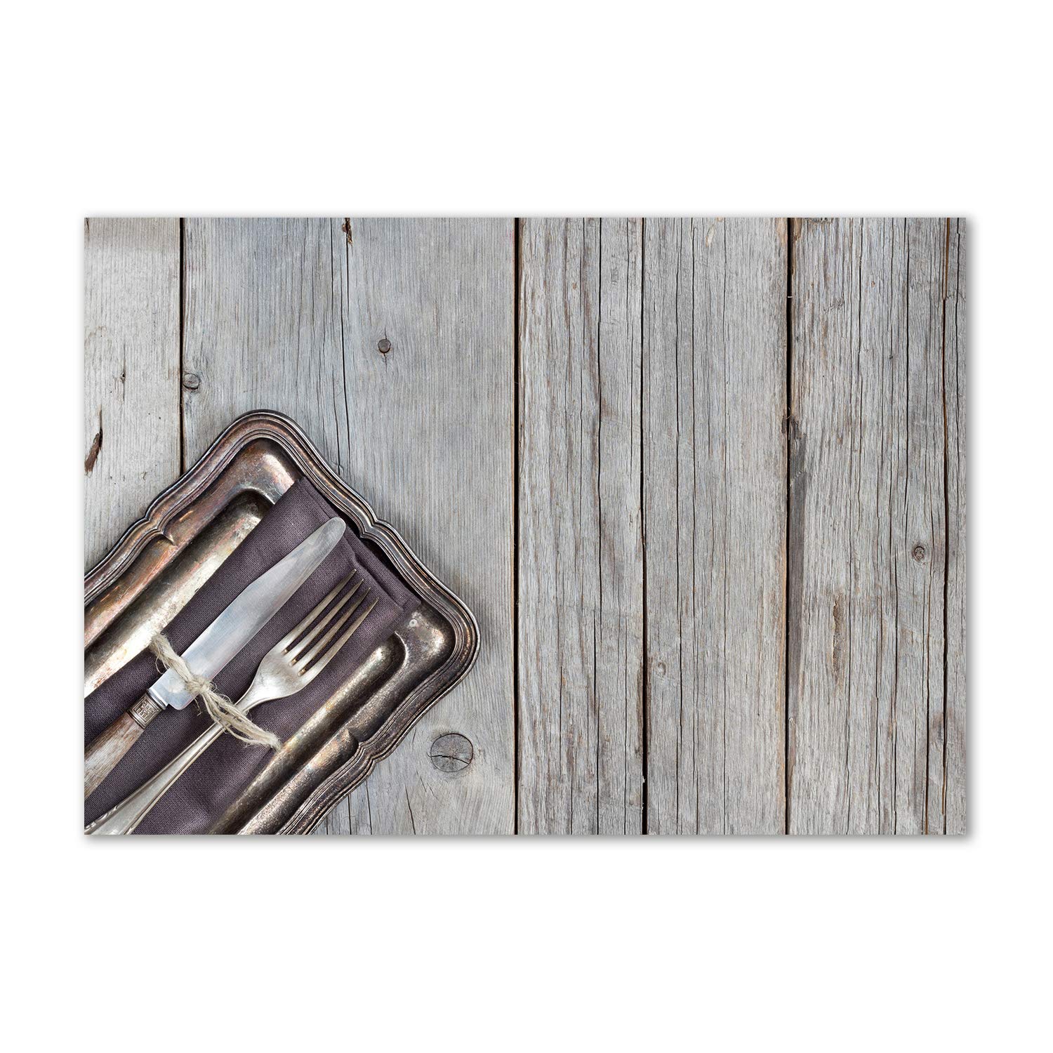 Image verre plastique déco beige Tulup tableau couverts acrylique pour maison