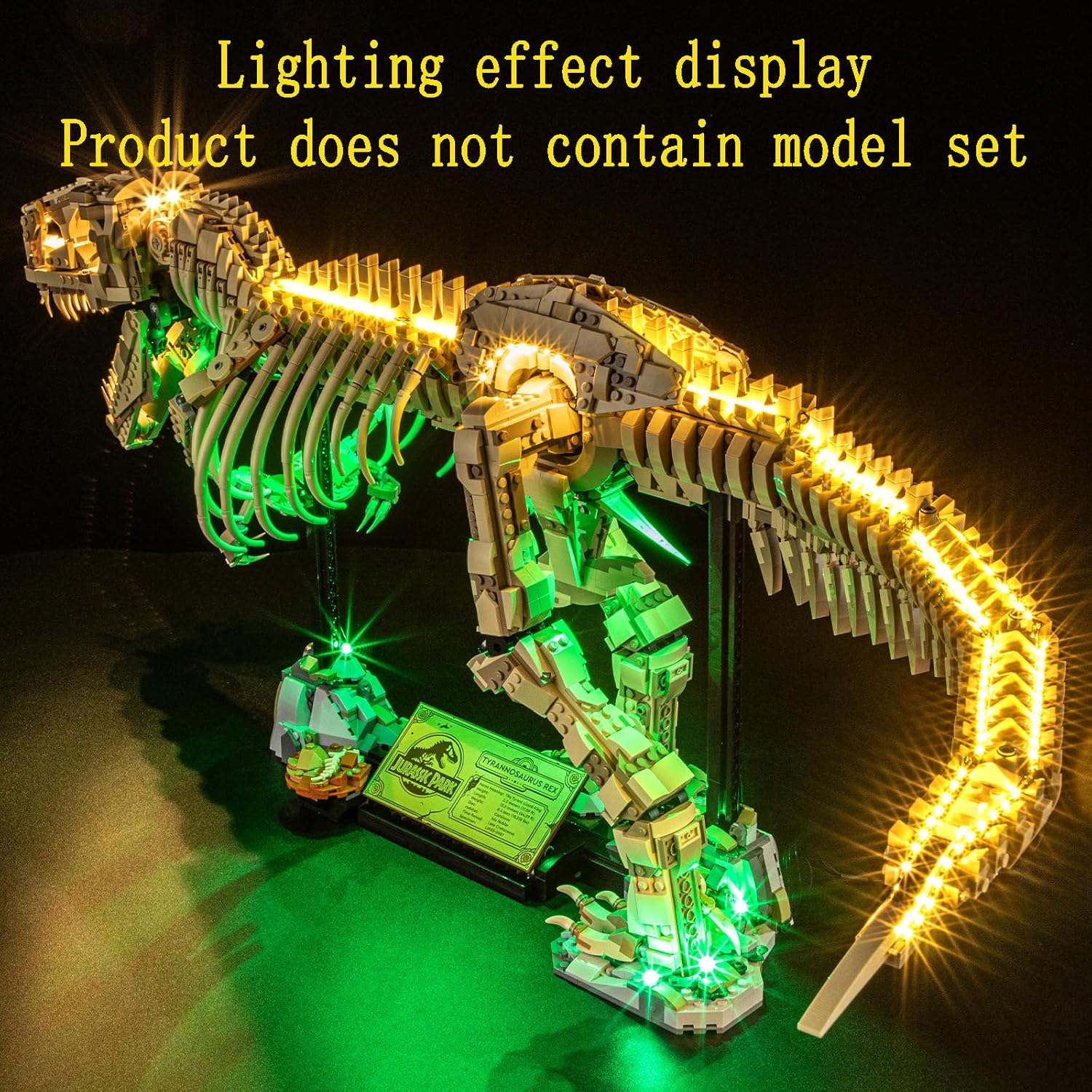 LED Light Kit Compatible with Lego Jurassic World Dinosaur Fossils Tyrannosaurus rex Building Blocks Model - Lighting Set for 76968 (Model Set Not Included)