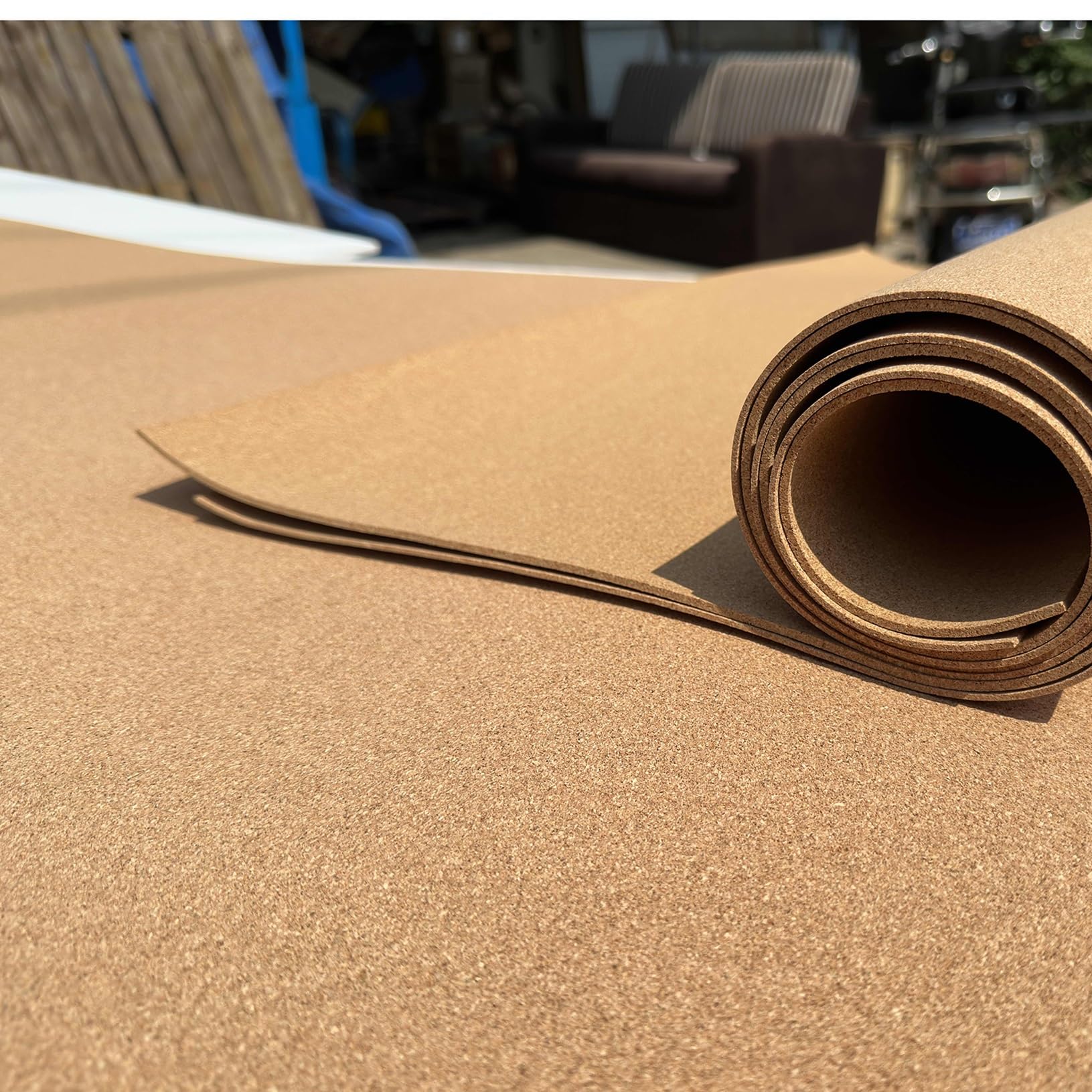 Pannello Sughero, Grande Rotolo Di Sughero, Tavola Sughero Ad Alta Densità, Isolante Termico Acustico, 6mm 8mm Spessore, Per Il Pavimento Di Casa Marrone(Thick 8mm,0.6mx1m(2ftx3.3ft))