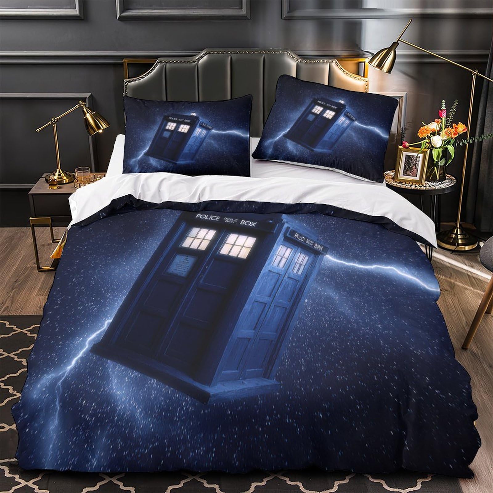 Parure de lit imprimé en 3D 135x200cm voyage dans le temps housse de couette microfibre adulte