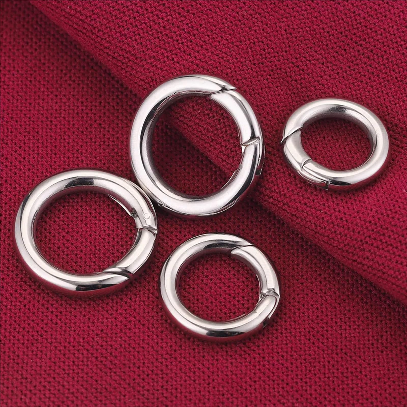 O-ring a molla in metallo 50pc tondo in acciaio inossidabile Chiusure a Portachiavi Clip for borsa Gancio Fibbie a catena Connettore a moschettone(20mm)