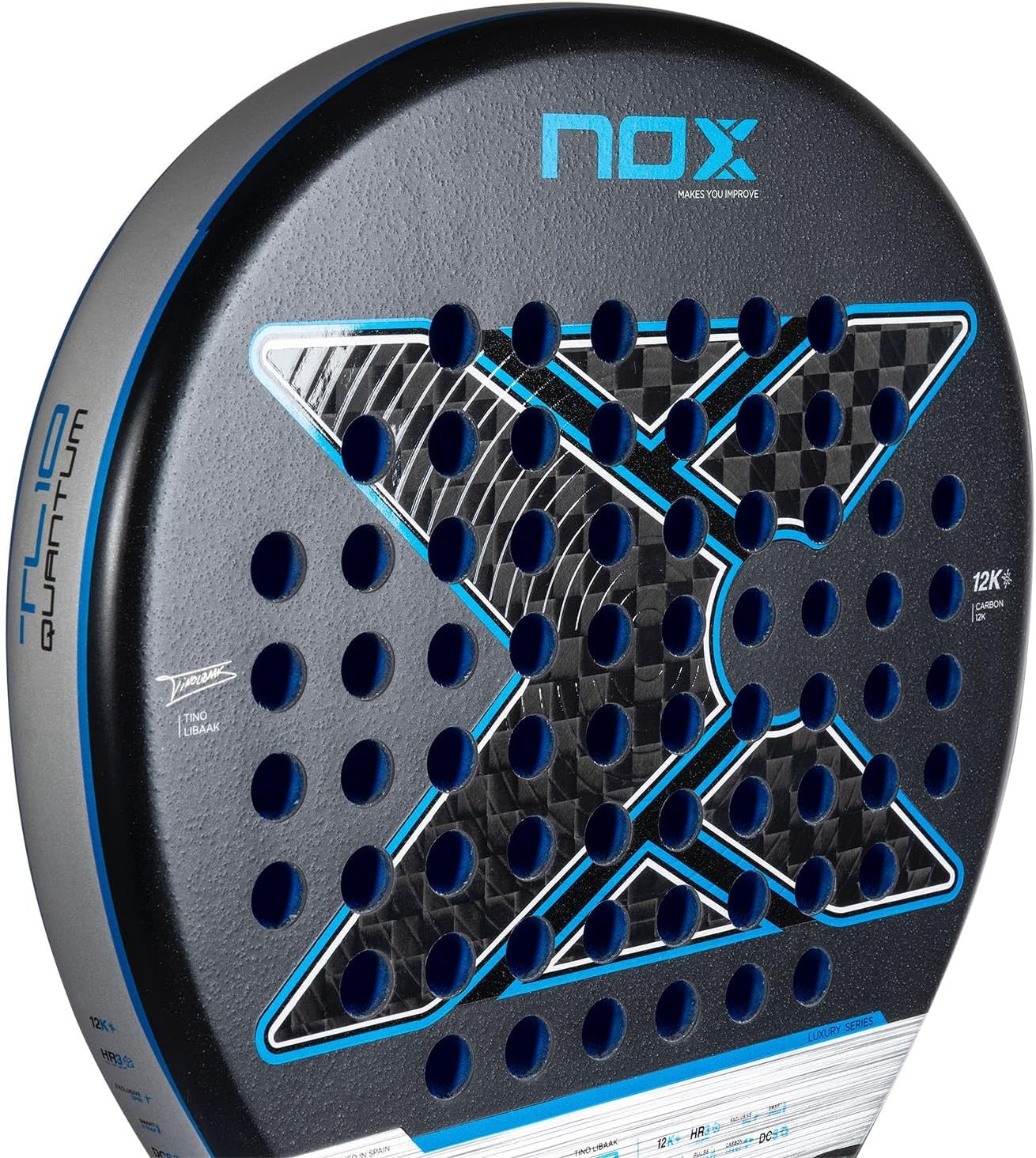 Pala Padel Racket TL10 Quantum 12K 2025 | Luxury Series Drop Shape | EOS Flap Aerodynamics & NOX Custom Grip Technology | 12K Carbon with HR3 Color Core