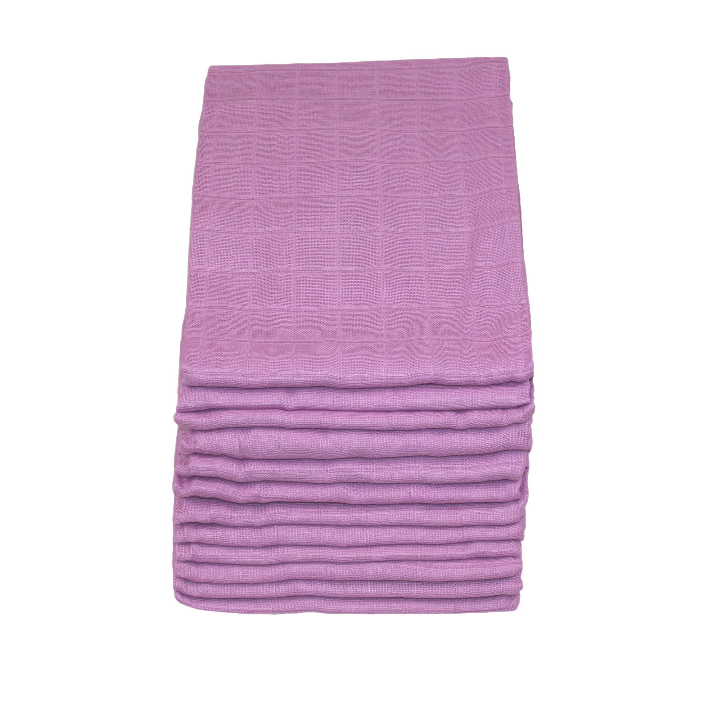 Muslinz Violet 12Pk 100% Pure Cotton Baby Muslin Squares 70X70cms