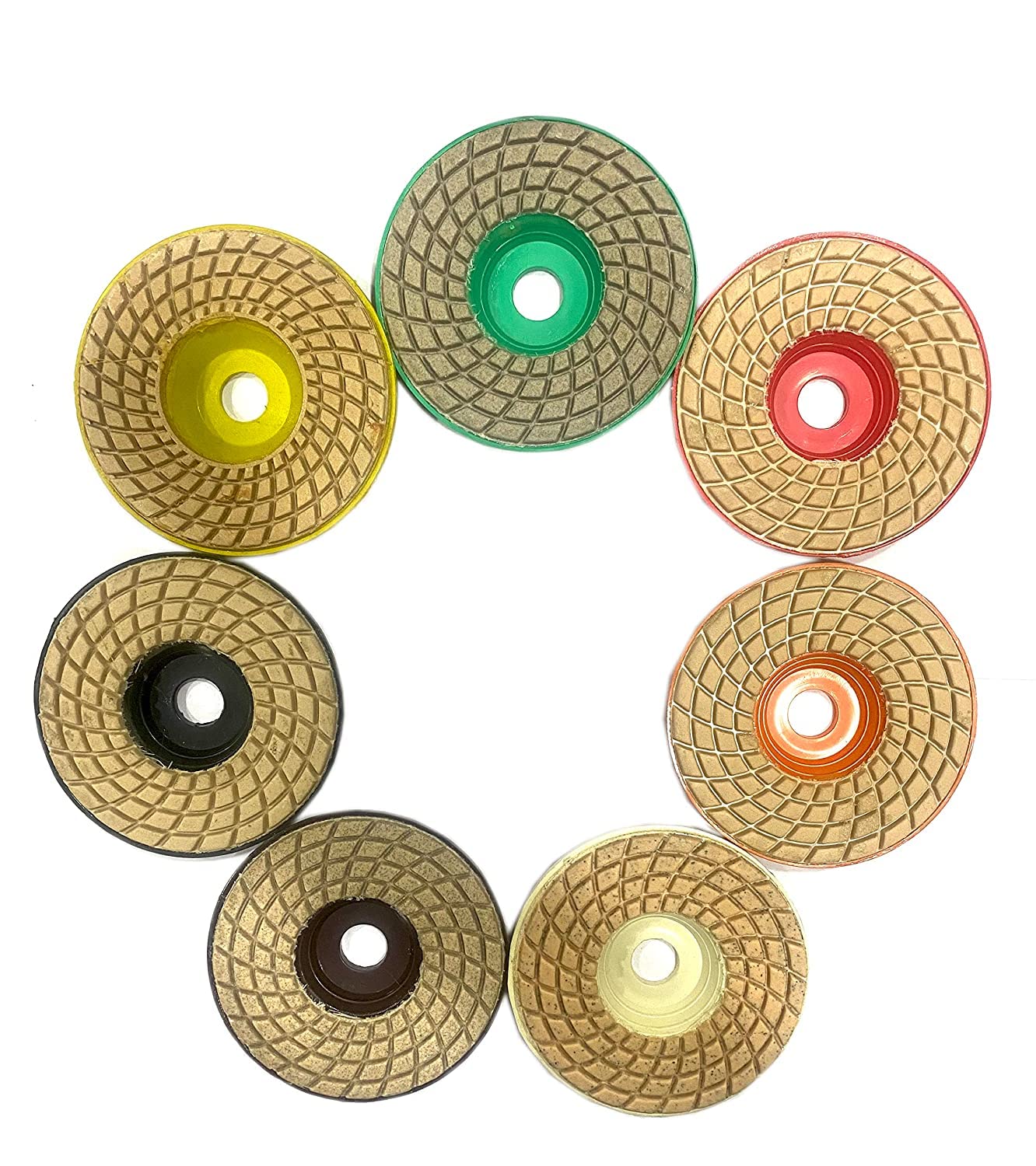 Sarrah 4" Diamond Polishing Plastic Pads for Granite Marble Concrete Stone Wet/Dry Grit 5 (5 Pcs) 2