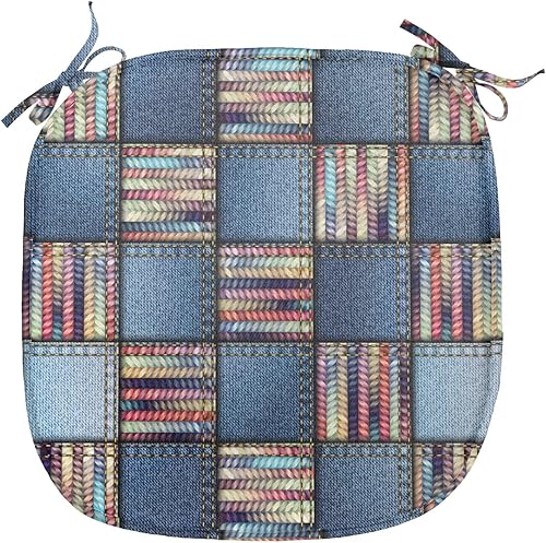 Miniatura 7 de Lunarable Cojín para silla con estampado animal, diseño de piel de leopardo y animales salvajes, inspirado en la naturaleza, moderno, acolchado de