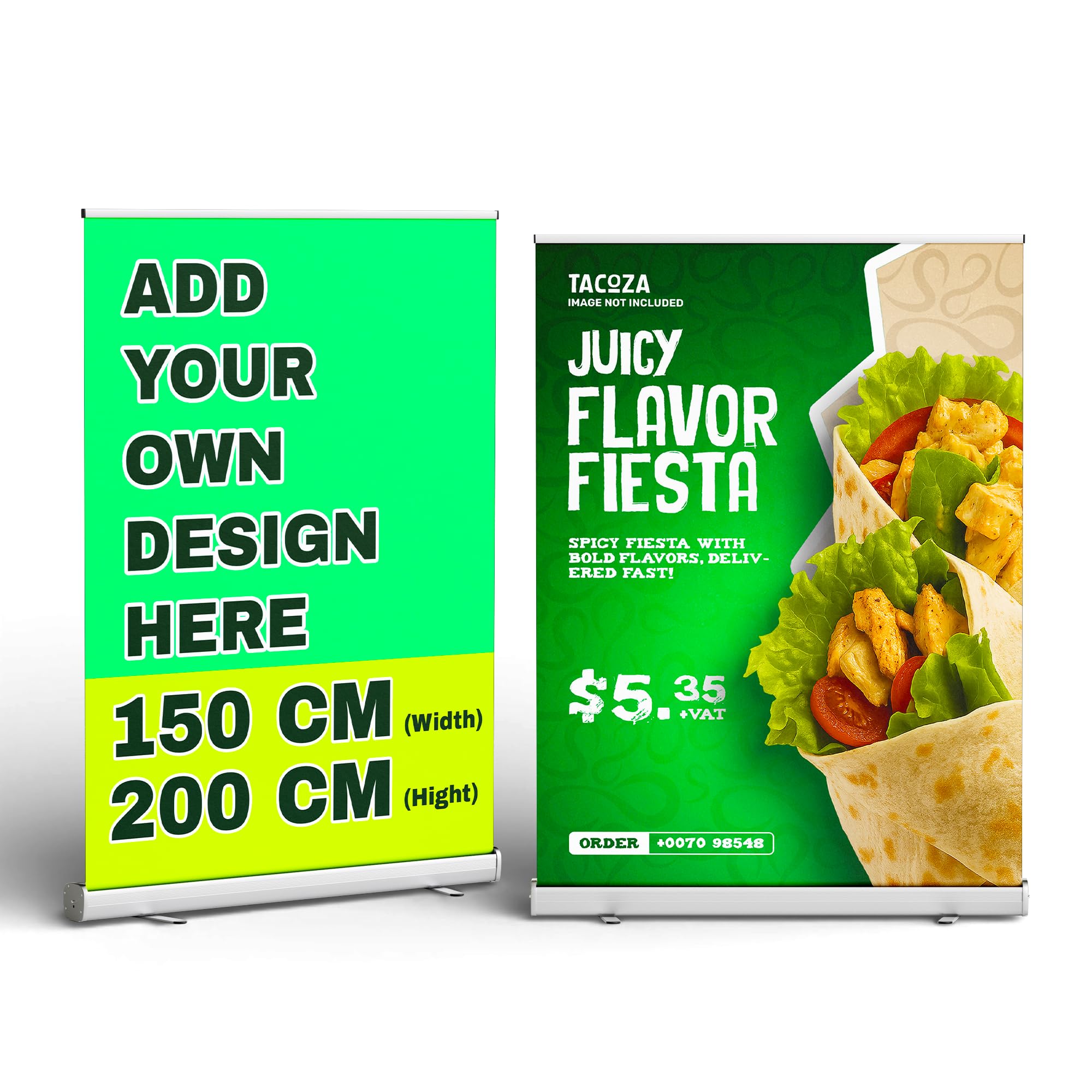 Printed Roll Up Banner, Personalised Banners for Events, Custom Pull Up Printed Banners for Business Wedding Charity Outdoor Indoor, Sign Print Your Design, Large Backdrop (Backdrop-150cmx200cm) — image 1