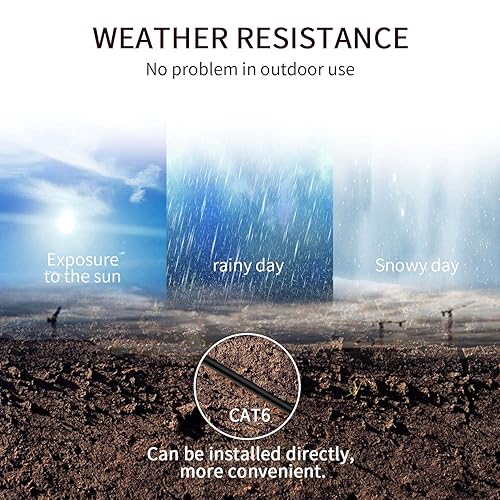 Miniatura 7 de Cable Ethernet Cat 6 para exteriores, 400 pies, cable de red Cat6, resistente al agua, 26 AWG, cable de conexión RJ45, cable LAN FTP, enterramiento