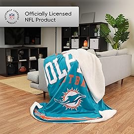 FOCO Miami Dolphins NFL Team Property Of Sherpa Fleece Blanket