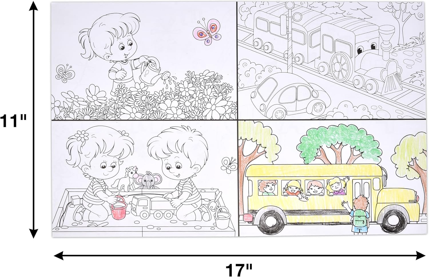 Gift Boutique 50 Kids Activity Place Mats Disposable Paper 11"x 17" 2 Sided Color Your Own Fun Time Coloring and Puzzle Game Sheet for Restaurants Entertainment Crafts Party Table Supplies Decorations - Image 2