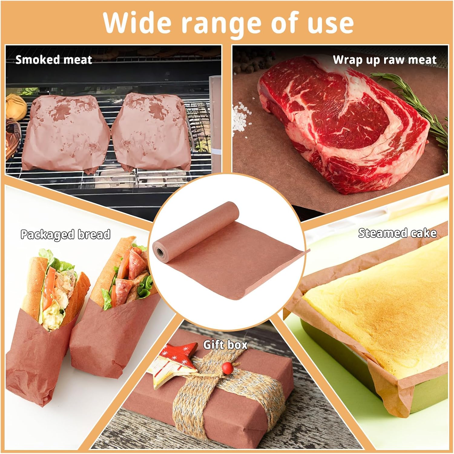 SWAWIS Butcher Paper Pink 31 см × 20 м — мясная бумага для барбекю и коптильни | Крафт-бумага для рыбы и мяса, высококачественная крафт-бумага для гриля