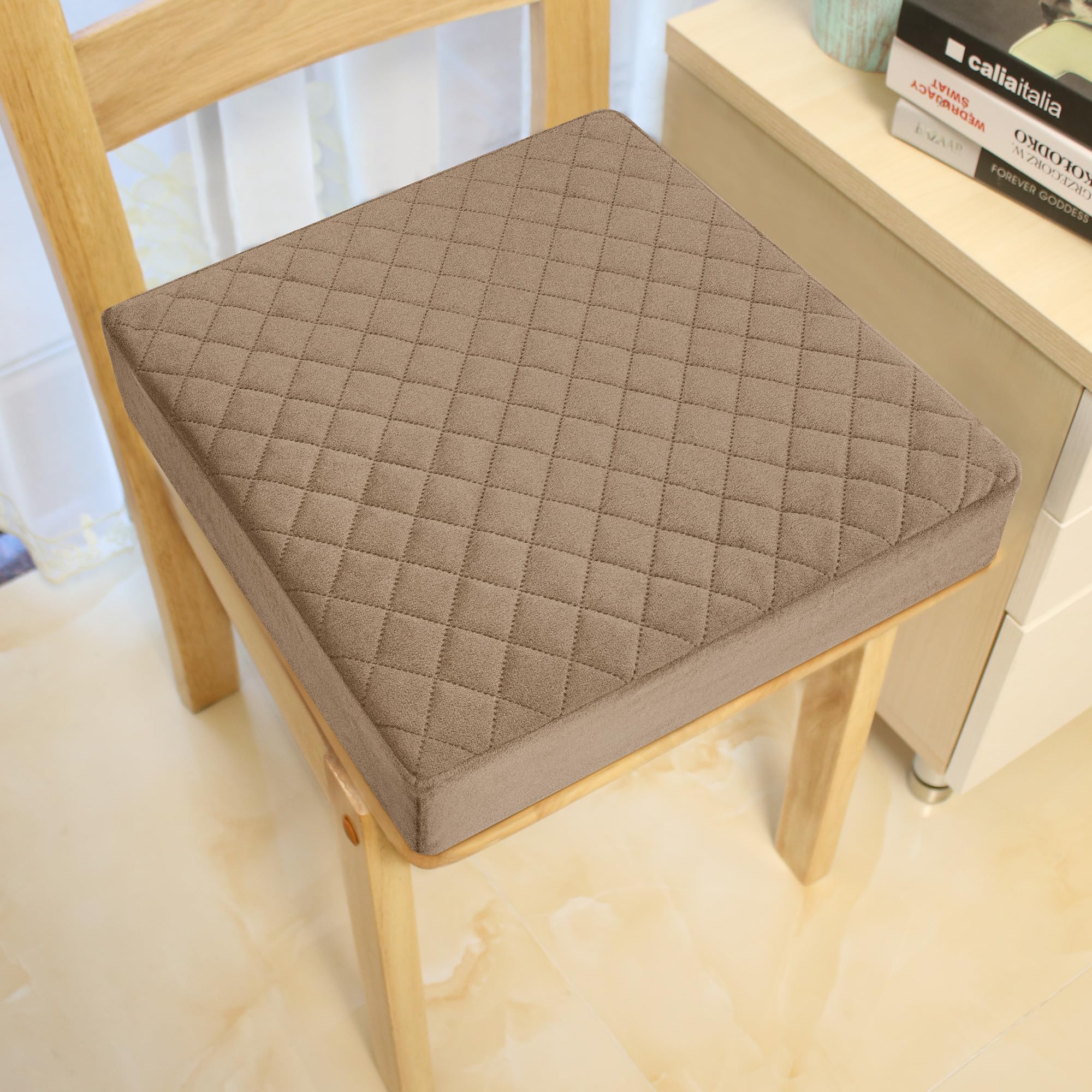 Cuscino Memory Foam Per Sedia 40x40 Cm - Medio Morbido, Antiscivolo, Fodera Impermeabile Lavabile