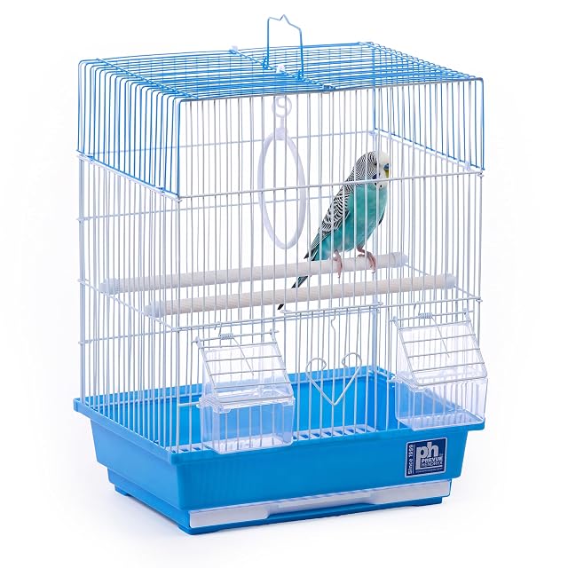 Foto 3 de 8 de Prevue Pet Products - Jaula de Viaje para periquitos y pájaros pequeños con Alambre Blanco, Base de plástico…