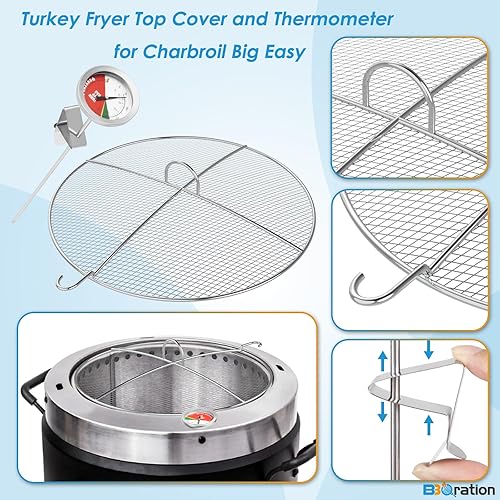 Miniatura 4 de Cubierta superior y termómetro para freidora de pavo Charbroil Big Easy sin aceite 17102065, cubierta superior para freidora de pavo Char-Broil sin