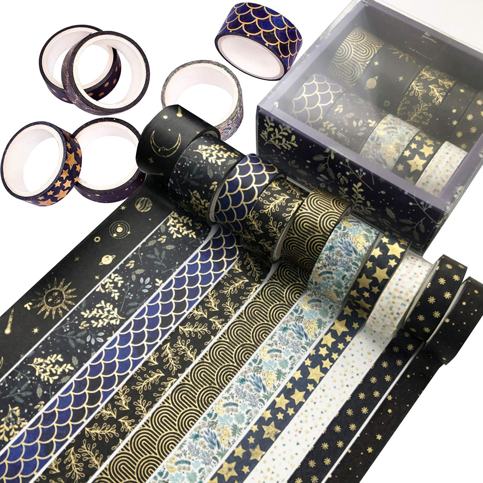 Set di nastro adesivo decorativo in lamina d'oro di carta Washi