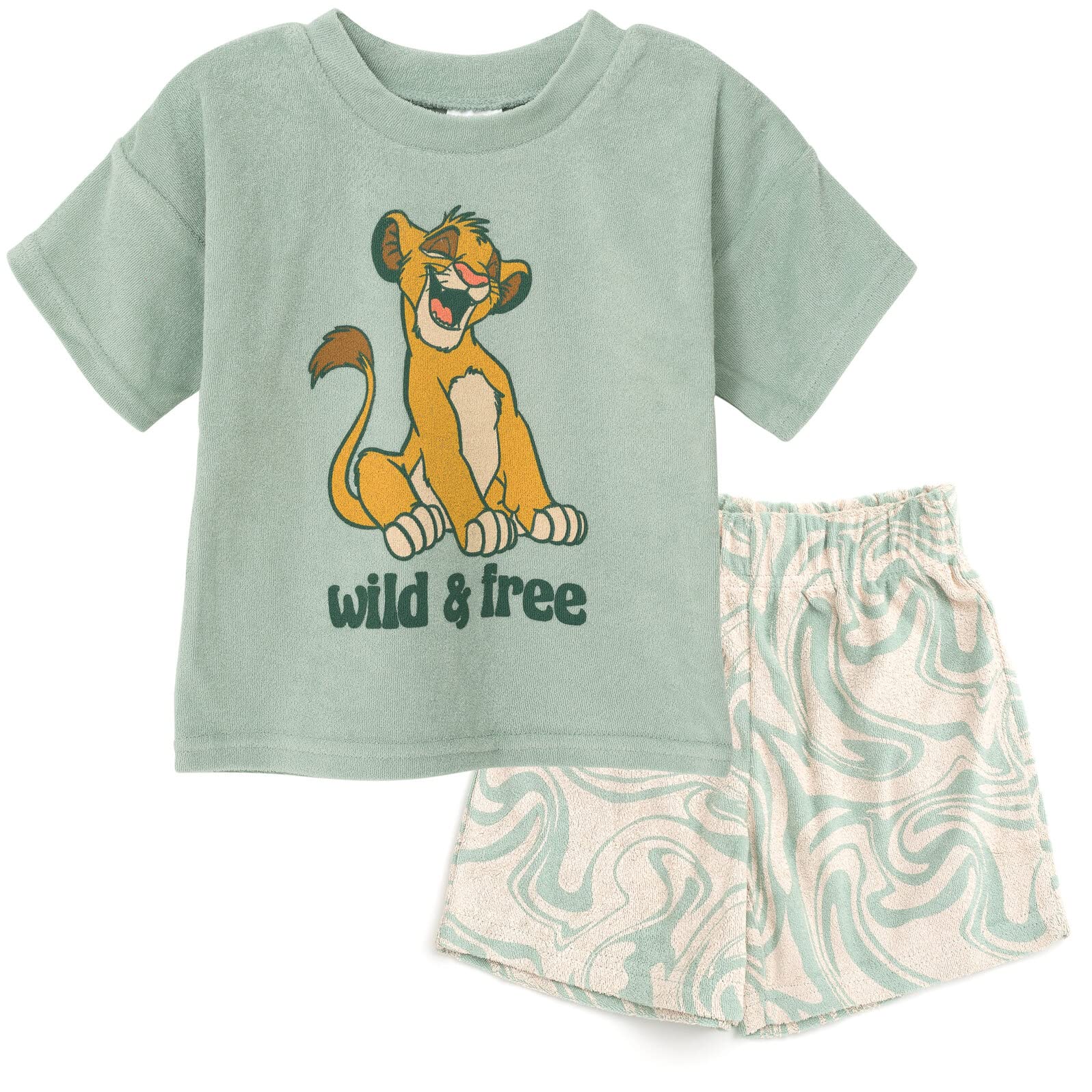 Disney Lion King Mickey Mouse Cars T-Shirt and Shorts Outfit Set Toddler to Big Kid Sizes (2T - 10-12)