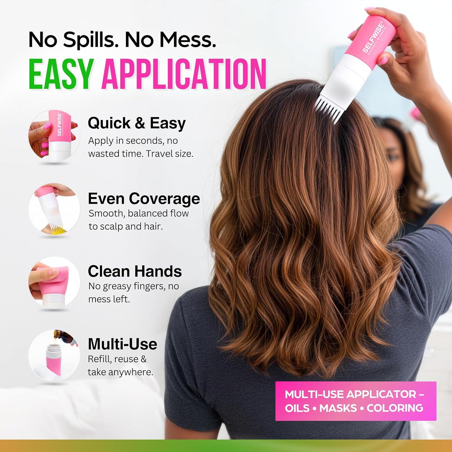 Organic Rosemary Oil For Hair Growth + Applicator with Castor, Argan, Coconut, Almond, Jojoba, Avocado, Vitamin E & Peppermint for Hair & Scalp Treatment, All Hair Types, Men & Women 2oz - Image 3