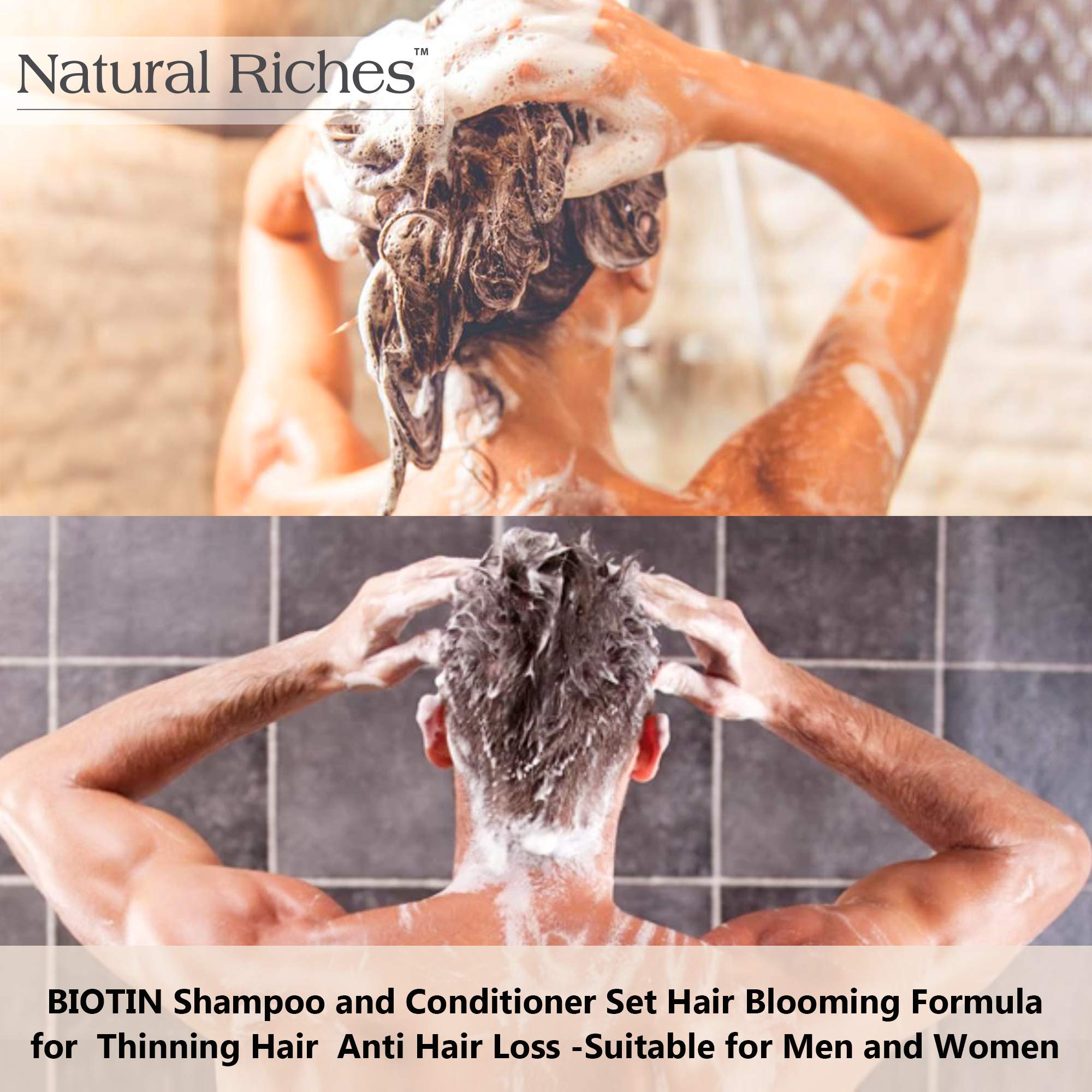 Natural Riches Biotin Shampoo and Conditioner Set W/ Ginger Turmeric