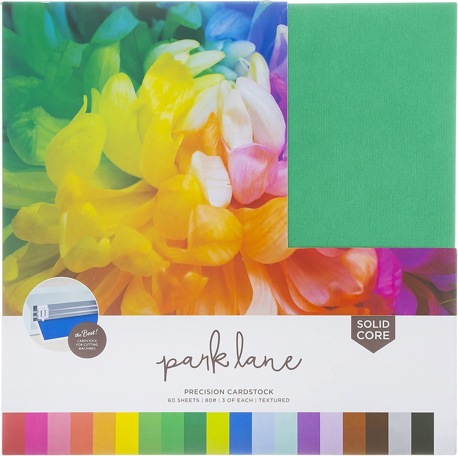 Cardstock 12x12 Variety Pack, 60 Sheets | 80lb Premium Textured Scrapbook Paper, Solid Core | Acid Free Double Sided Card Stock for Paper Crafts, Embossing, Cardmaking | Basic Colors
