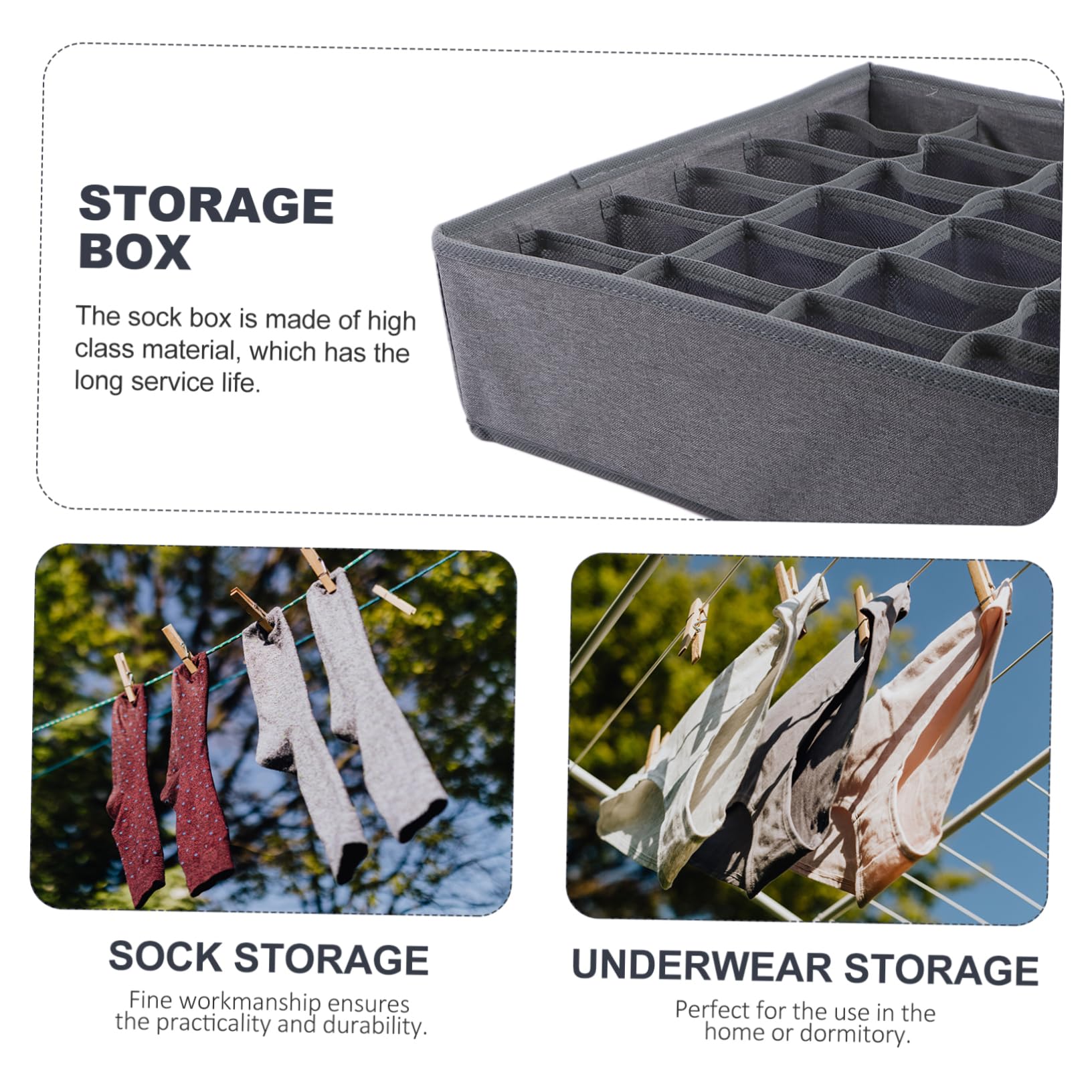 PRETYZOOM 1pc Multi Sock Storage -saving Organizer for Home Convenient Compartment Design for Easy Sock Classification Household Storage