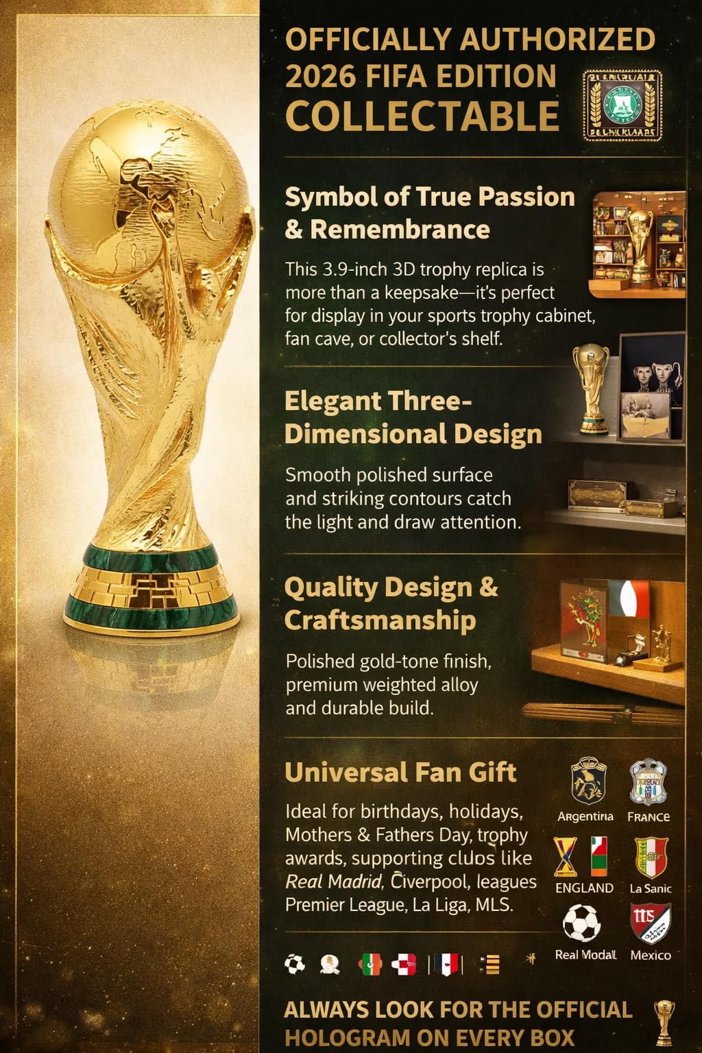 Amazon | 公式FIFAワールドカップ2026版 - 4インチ3Dレプリカー