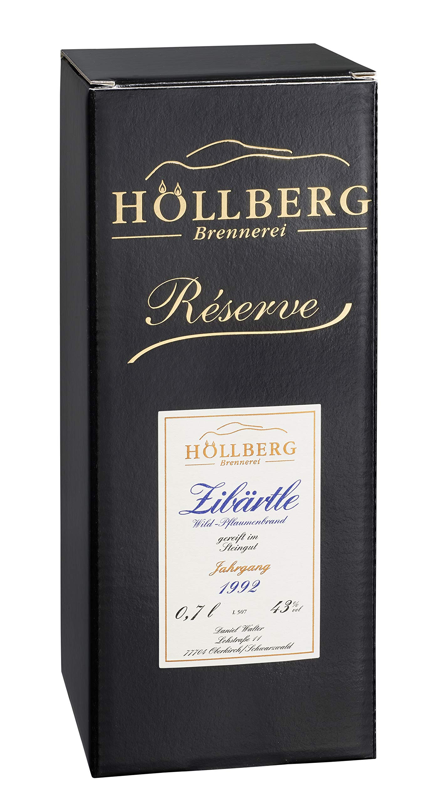 Zibärtle Carré "Höllberg" 43% vol., Jahrgang 1992, 0.7l - höchste internationale Auszeichnung (Gold Top Level) | Premium Obstbrand | Edelbrand aus Familienbrennerei