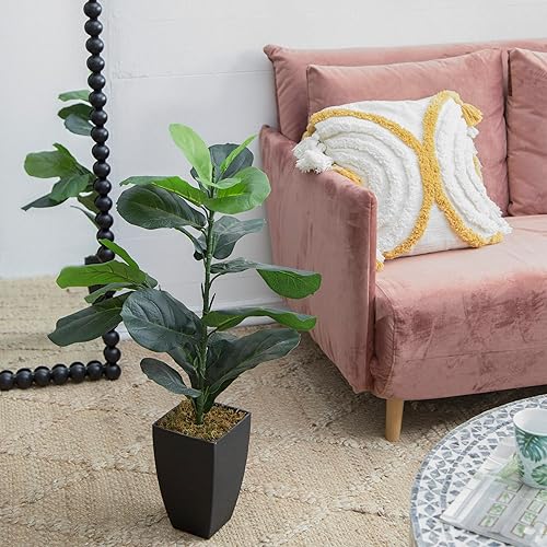Miniatura 9 de A&B Home - Planta artificial de higuera de hoja de violín en maceta de 3 pies de alto, plantas artificiales para decoración del hogar en interiores,