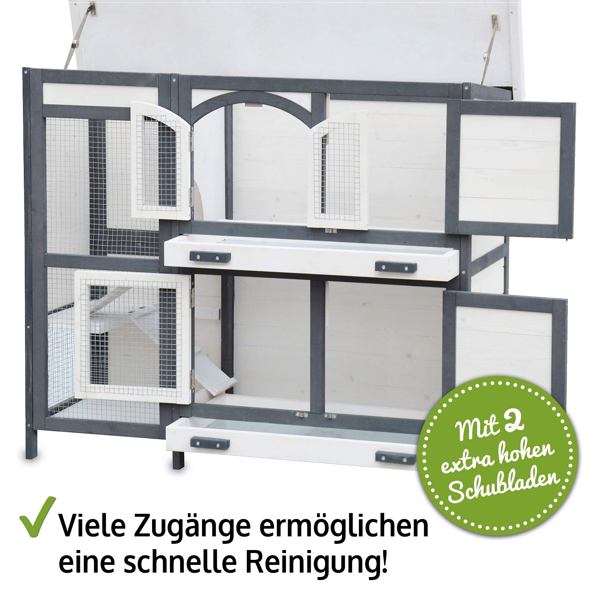 zooprinz Hasenstall Krümmel Kleintierstall für draußen | Auch für den Herbst, besonders einfach und schnell zu reinigen, für Kaninchen und Kleintiere
