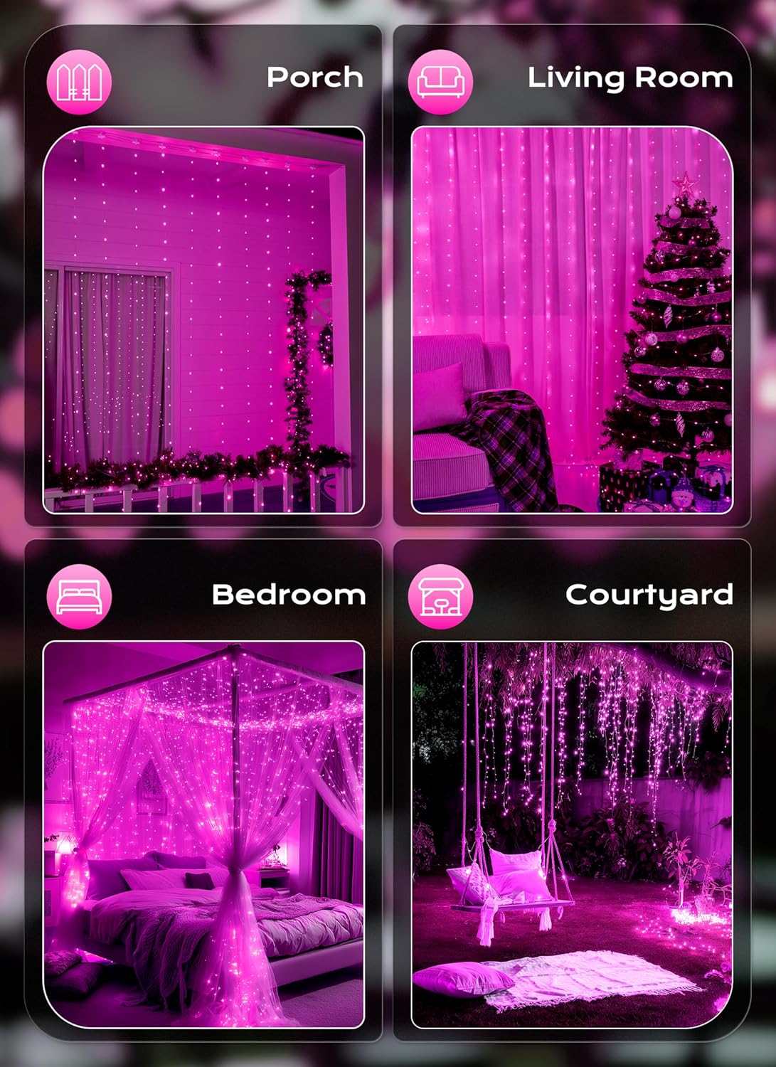 300 LED Fairy Curtain Lights: USB, Remote, Indoor Outdoor 8 81dPqPLhH4L. AC SL1500
