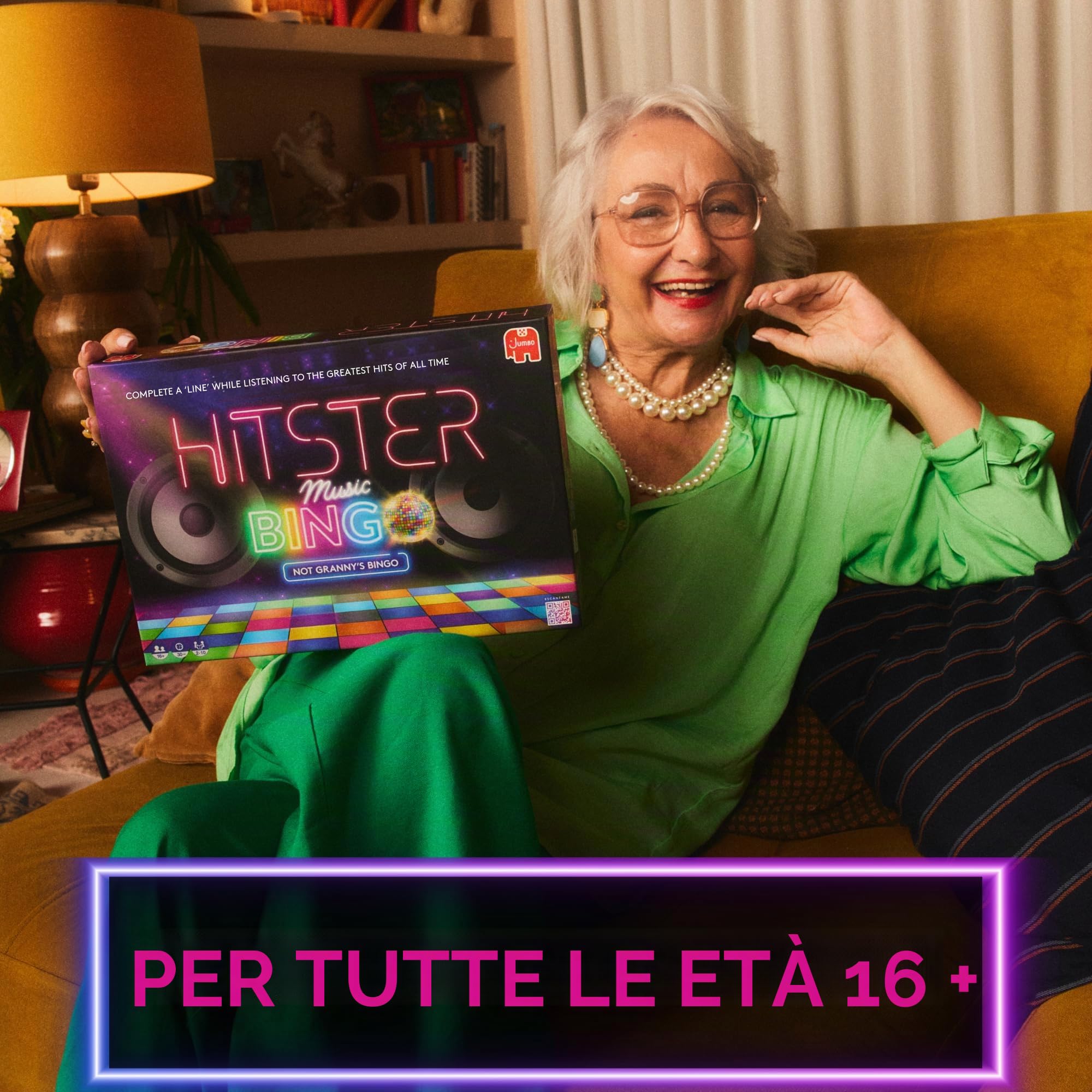 Hitster Bingo - Gioco a quiz musicale elettronica per adulti - Divertenti giochi per feste, giochi a quiz musicali e attività notturne per famiglie - Indovina quel gioco di bingo musicale con palla da