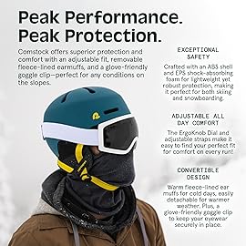 Retrospec Comstock Ski & Snowboard Helmet for Adults - Durable ABS Shell, Protective EPS Foam & 10 Cooling Vents - Adjustable Fit for Men & Women - Winter Sports, Matte Sprucestone, Large 58-61cm