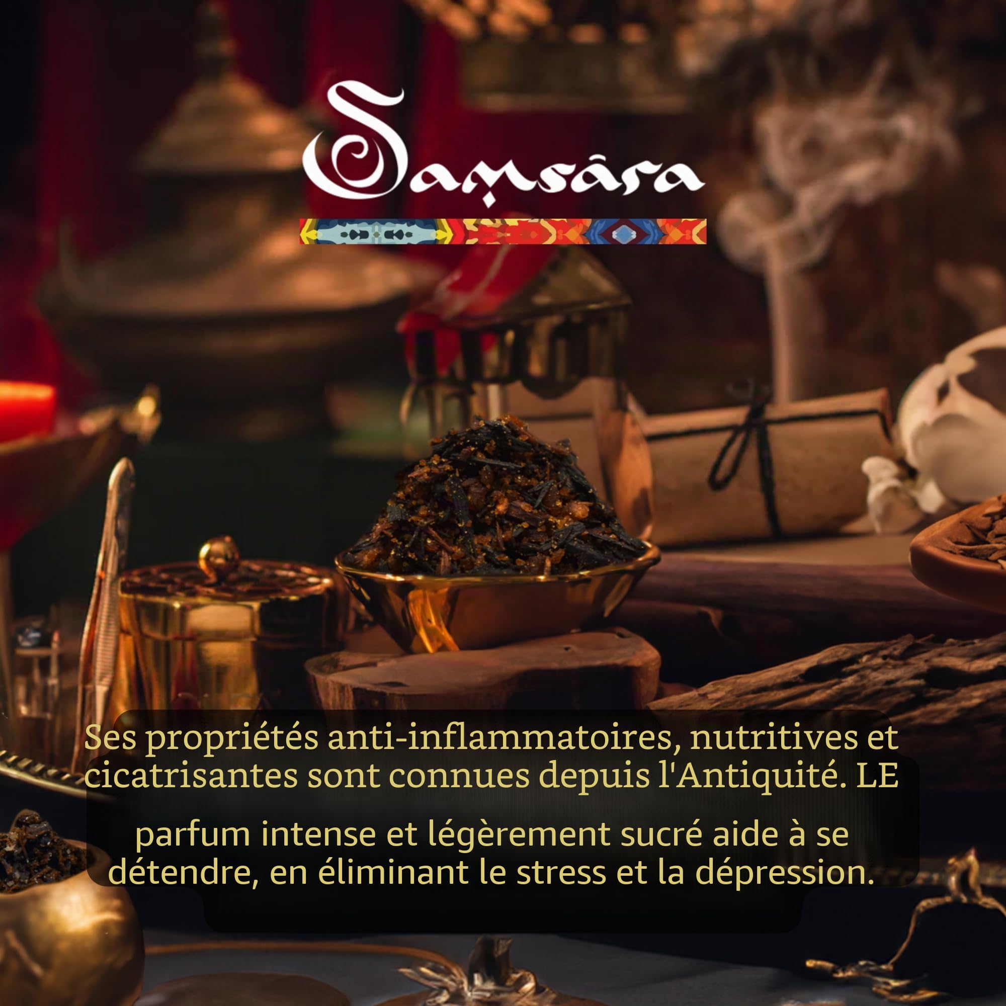 Samsara Bakhour [20 g] ULTRA DURATA - Parfum arabe pour femmes et hommes | Bois d'oud pour cheveux, corps et vêtements | Fabriqué à Dubaï (Faris Oud)