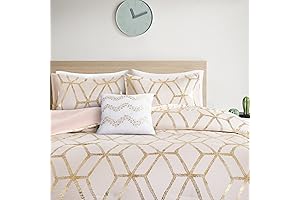 Comfort Spaces Vivian Ultra-Soft White and Gold Bedding Set