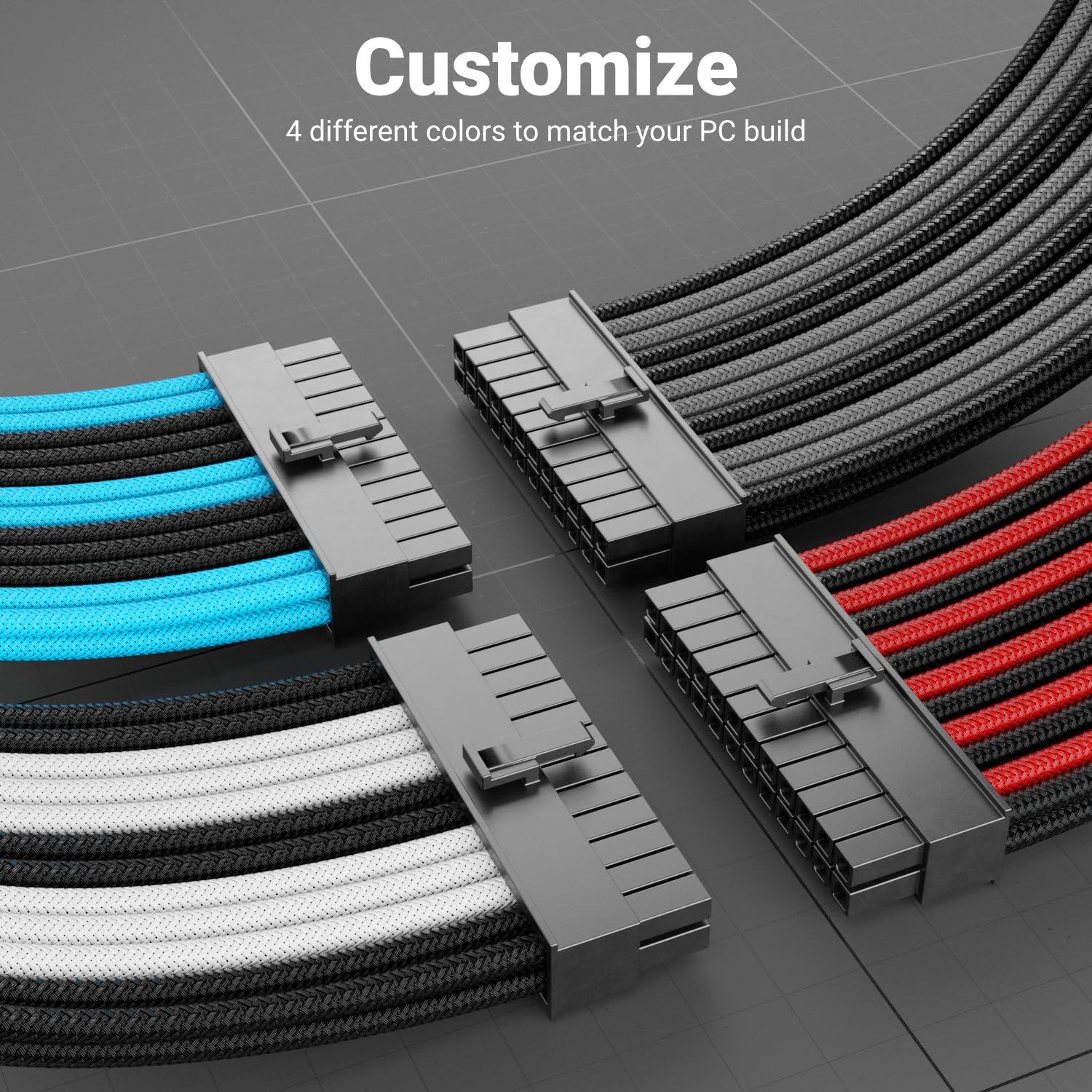 Rallonge Câble D'alimentation ATX 20cm - 20 Broches Mâle Vers 24 Broches Femelles, 18AWG, Pour PC Gaming, Montage Sur Mesure - 6