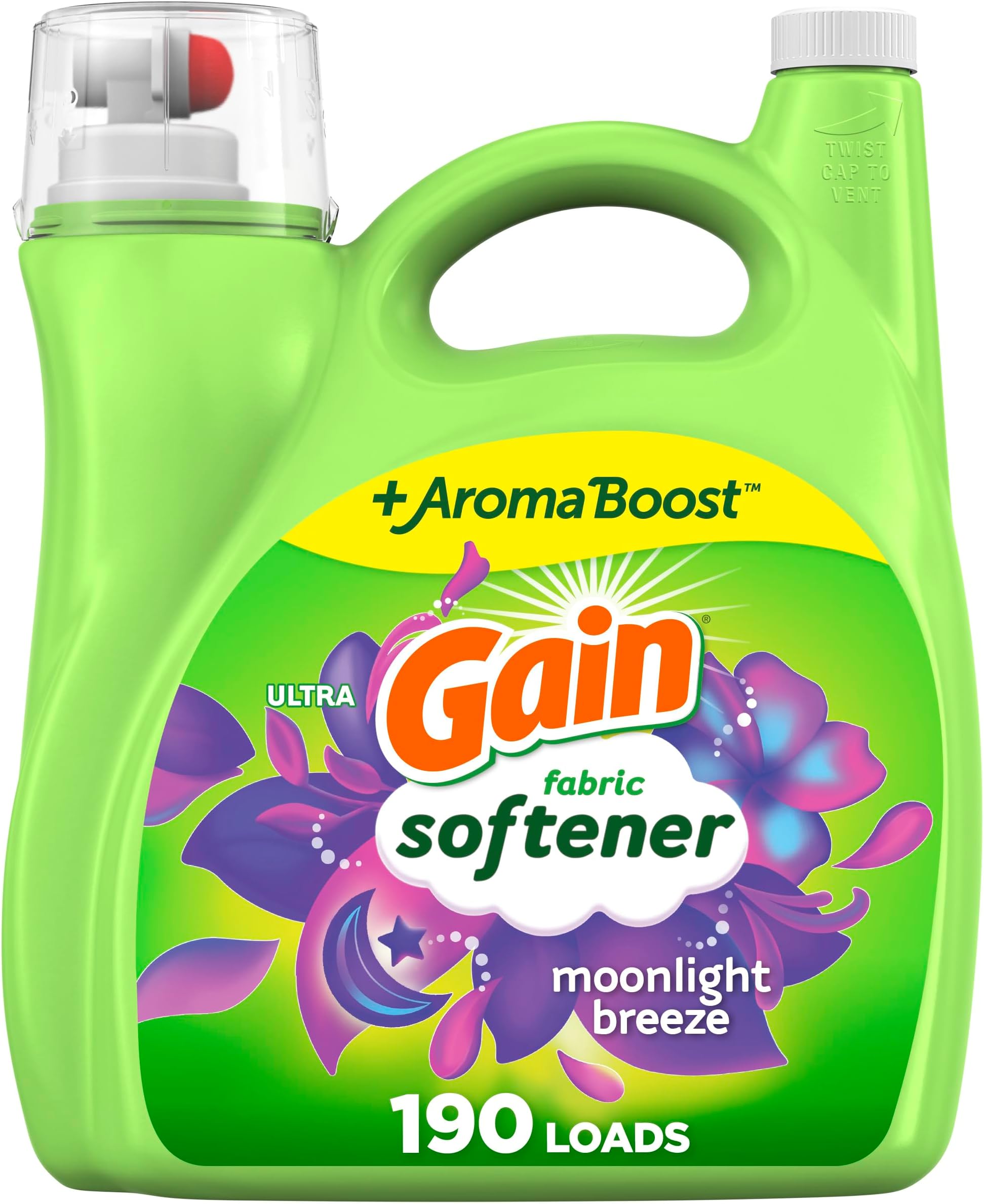 Moonlight Breeze Fabric Softener, 140 FL OZ, 190 Load, Smooth Touch Laundry Conditioner Liquid