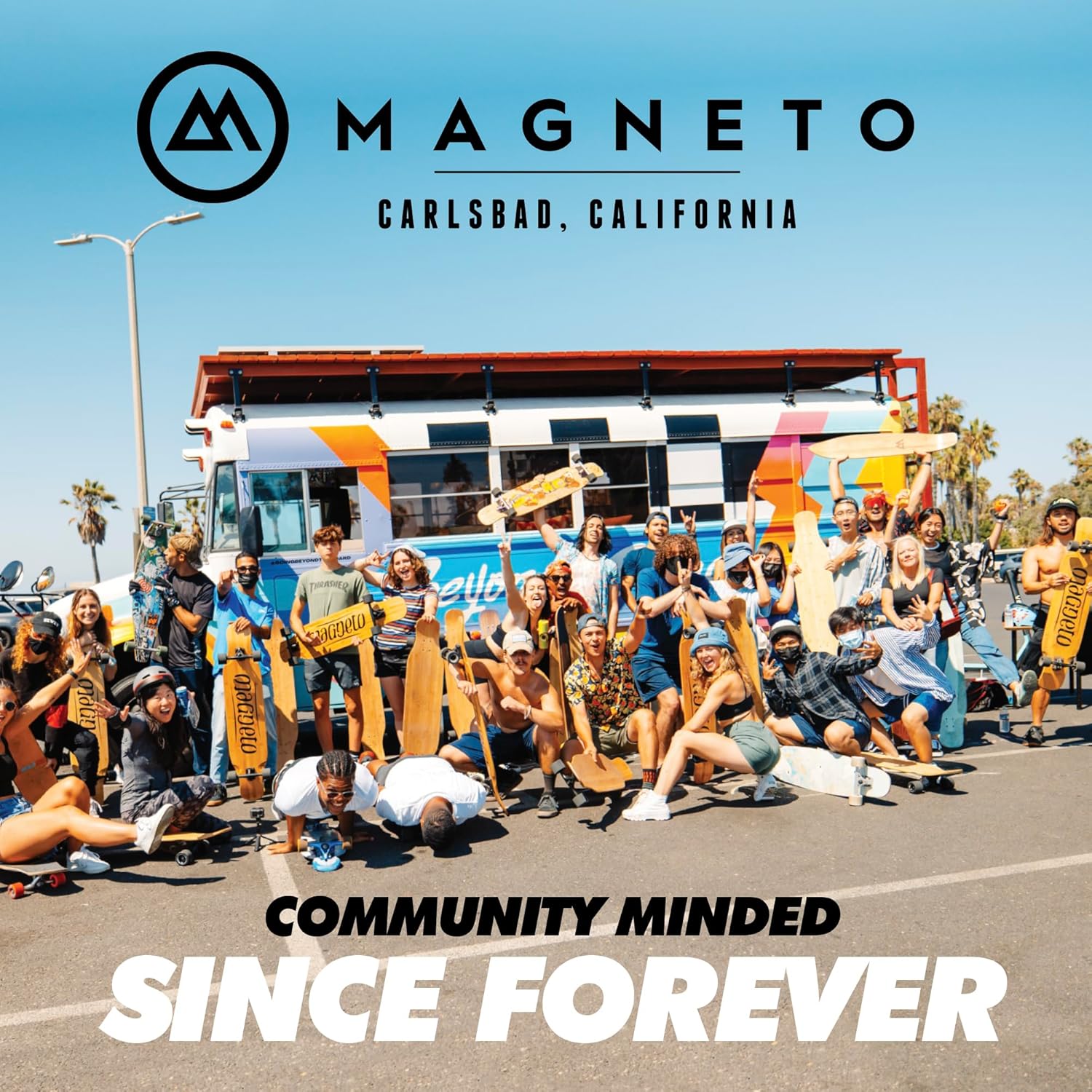 Magneto 44 inch Kicktail Cruiser Longboard Skateboard | Bamboo and Hard Maple Deck | Made for Adults, Teens, and Kids