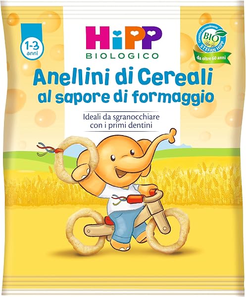 HiPP, Organic Parmesan Parmesan Cereal Rings with a Touch of Tomato, 7 Packs of 25 g - 175 g - 3