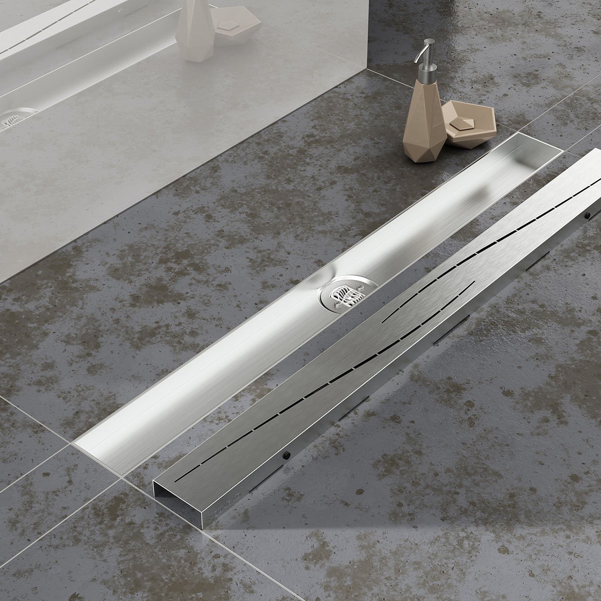 Aquabad Duschrinne SDS Pro 70 cm, Modern, Abgang mittig senkrecht