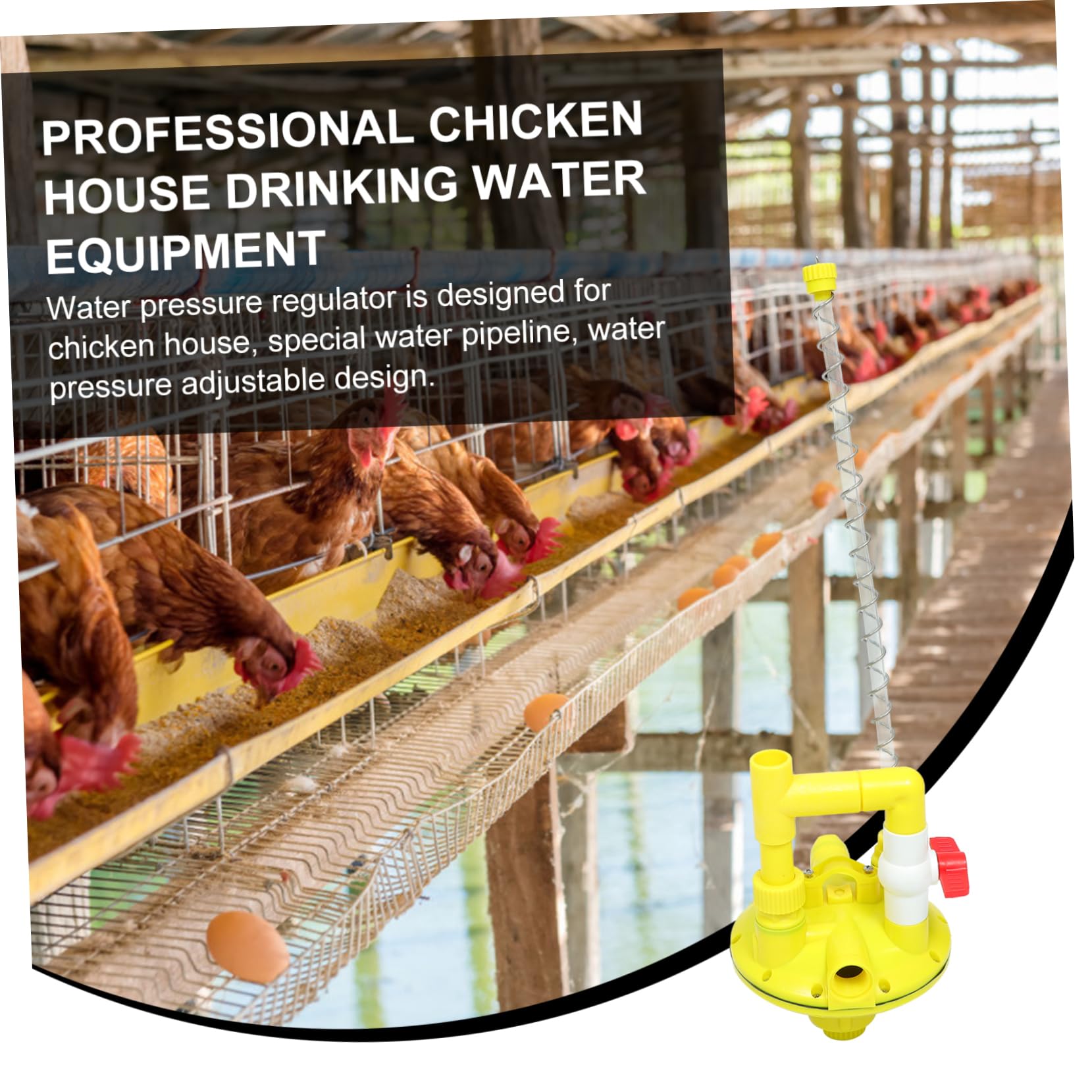 Valvola Regolatrice Pressione per Beverino Galline Plastico Giallo | Beverino Galline e Drinking Machine, Design Leggero, Prevenzione Perdite, Accessorio per Impianto Acqua
