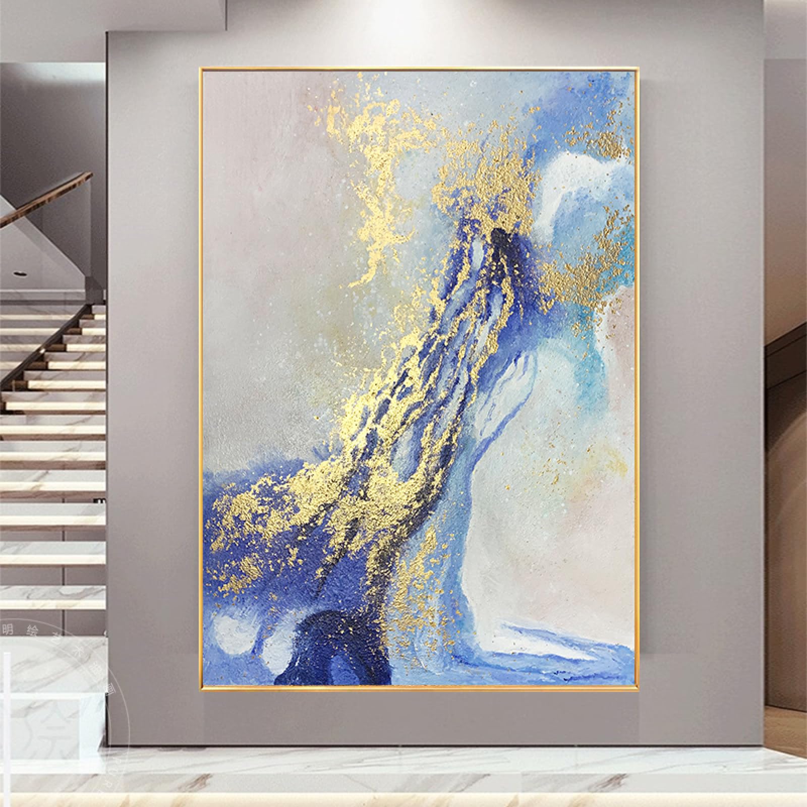 Peintures abstraites peintes à la main pour décorer une grande chambre cocooning
