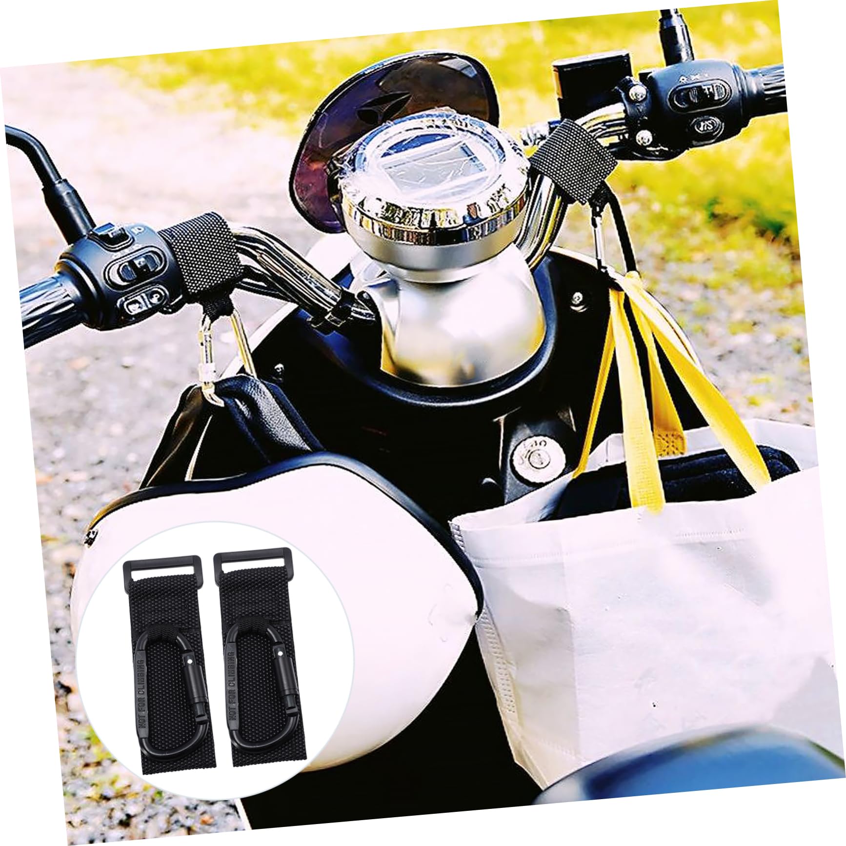 Yardwe 14 Piezas Ganchos Antideslizantes para Carrito Unidades Colgadores Delanteros sin Taladro para Bolsas y Pañaleras Aptos para Manillar de Cochecito y Moto Soporte Práctico para