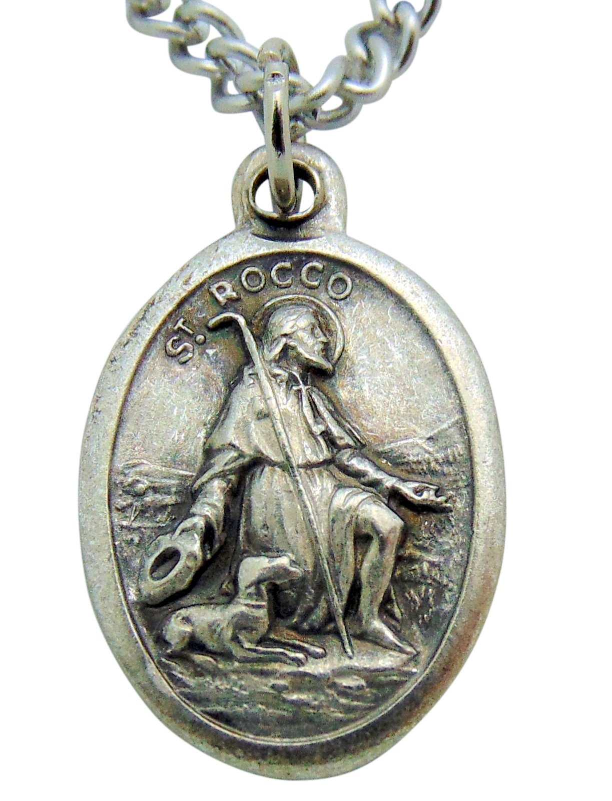 Westmon Works Men's Patron Saint Medal 3/4 Inch Long with Stainless Steel Chain