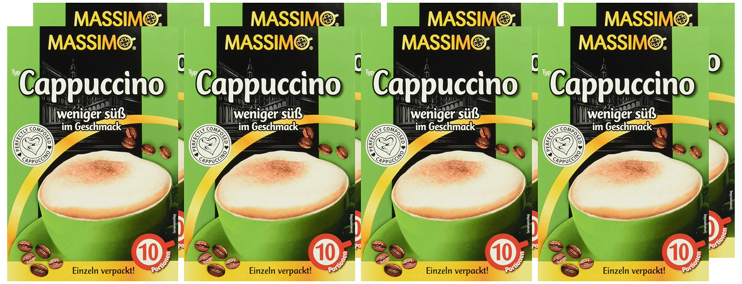 Massimo Cappuccino Weniger Süß (Sachets), 8er Pack (8 x 150 g)