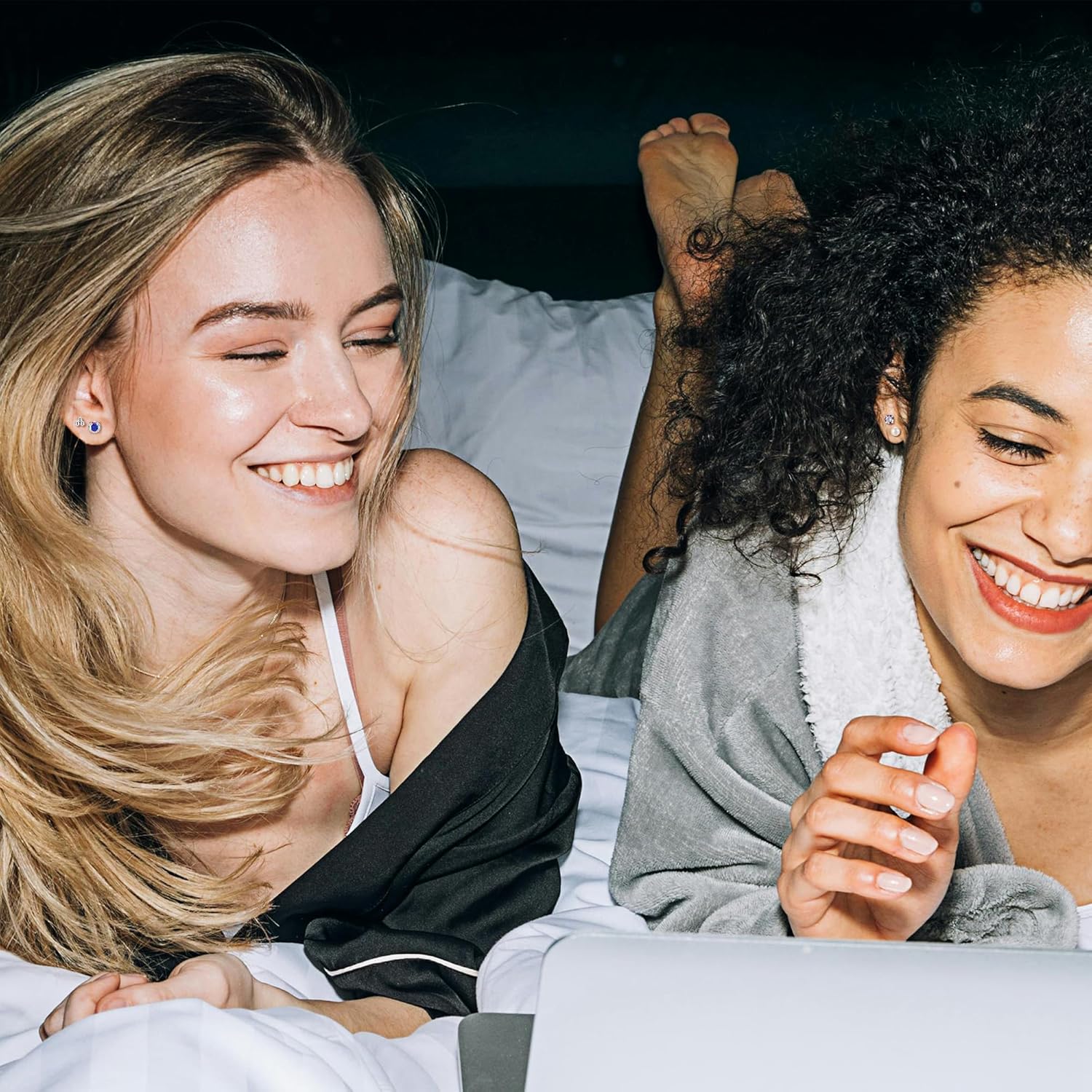 18Pairs 18G Surgical Steel Threadless Stud Earring for Women Men Push in Helix Cartilage Earrings Studs CZ Hypoallergenic Heart Moon Star Flat Back Earring 6/8mm - Image 6