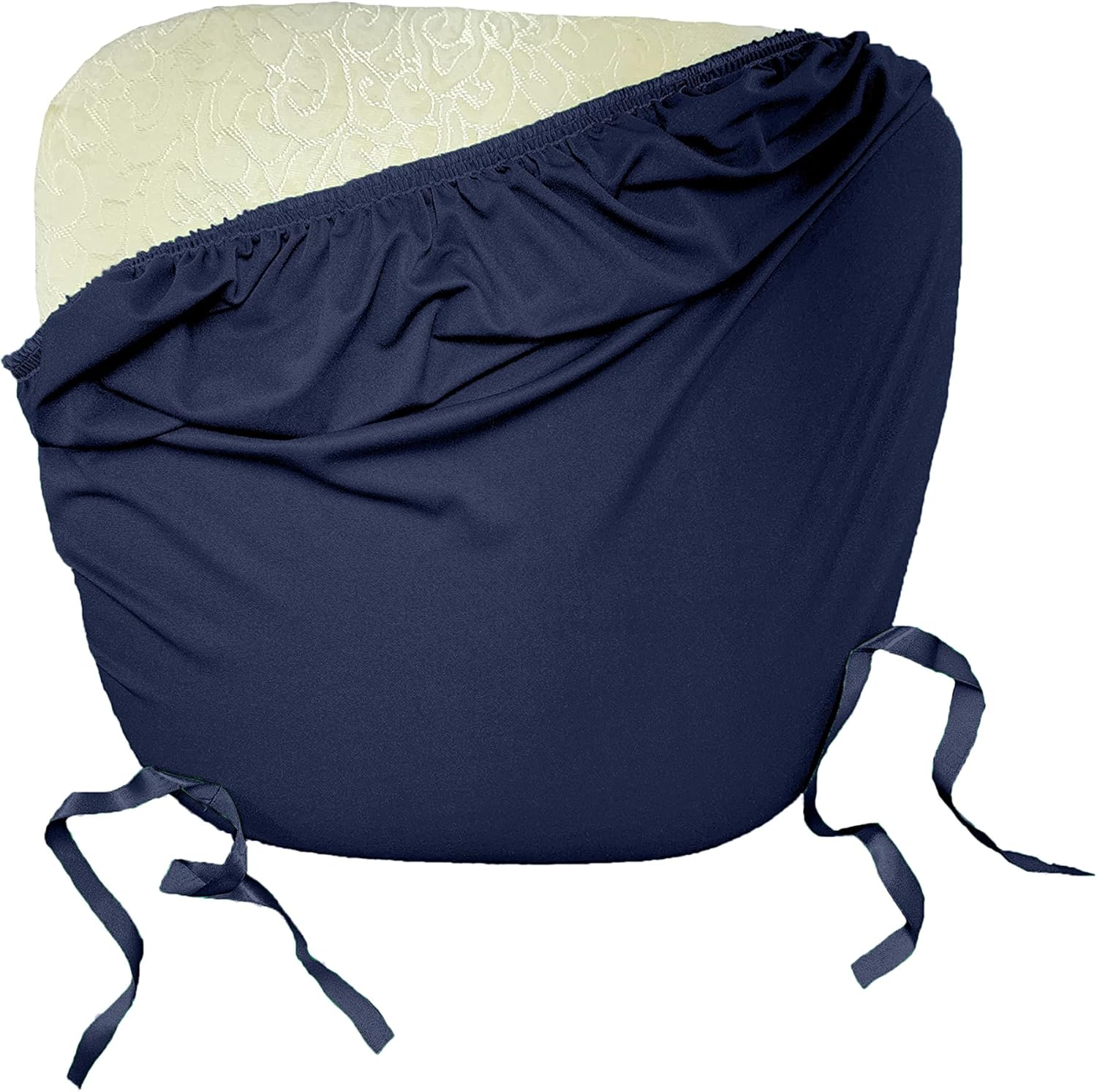 LA Linen Pack-4 Spandex Chiavari Chair Cushion Cover, Hunter Green