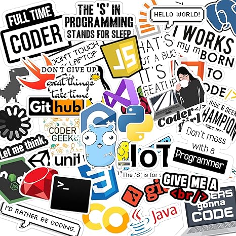 Careflection Funny Programming, Coding Vinyl Glossy Stickers with ...