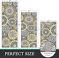 Vista 2 de Bsmathom Juego de Alfombras de Cocina Boho 3 Piezas, Alfombra de Cocina Antideslizante de Estilo Granja, Alfombras de Cocina Lavables