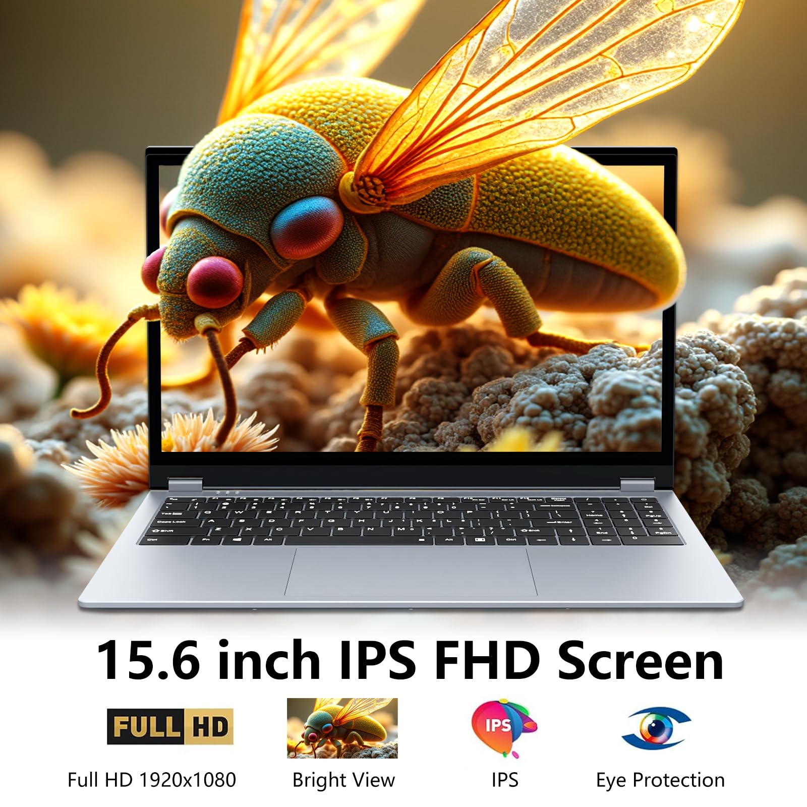 15,6 Pollici Portatile PC 2 in 1, Ryzen 3 3200U CPU, Notebook 16 GB RAM SSD 512 GB, Laptop con display IPS 1920x1080, RJ45, Type-C, USB 3.0, ultra sottile e leggero Computer portatile