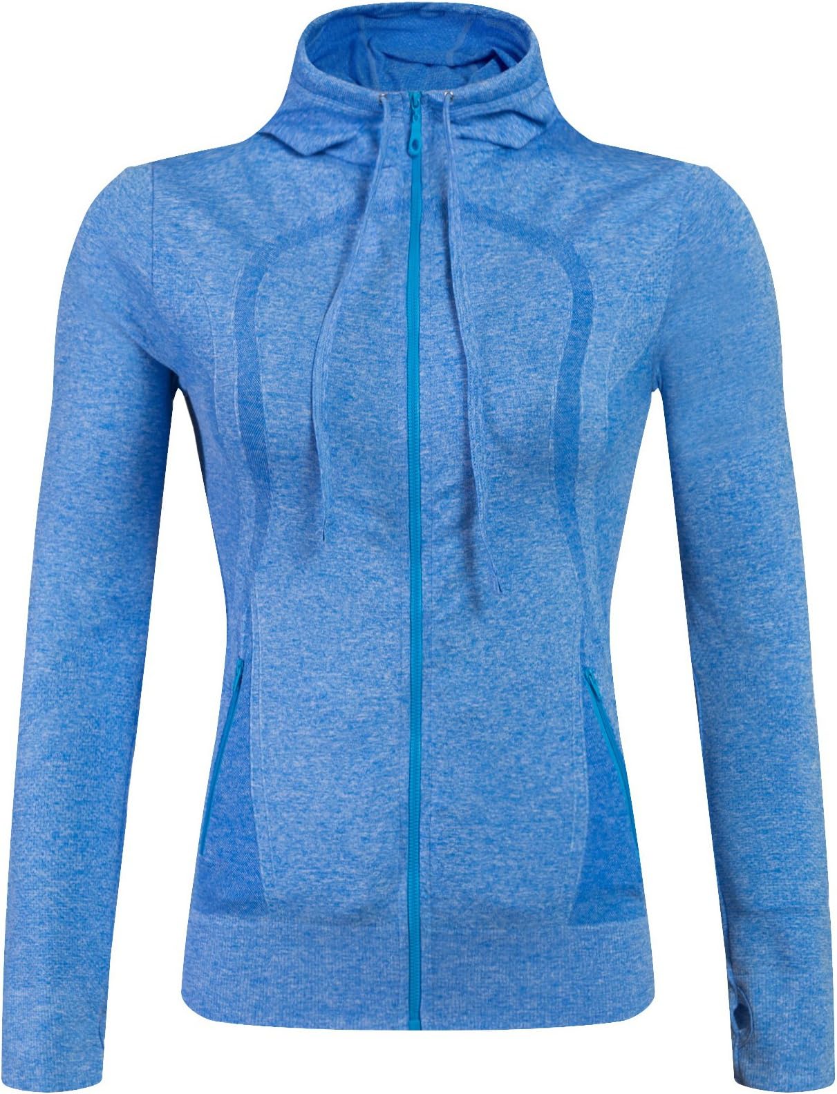 Selighting - Women's Sports Jacket Sportswear Zip Up Fitness Running Yoga Jacket Blue M, blue, M