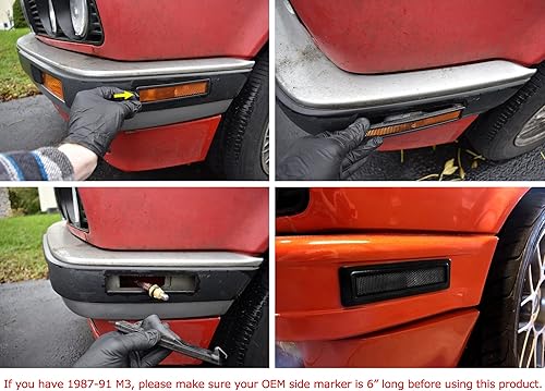 Miniatura 6 de iJDMTOY Carcasas de la lámpara del marcador lateral del parachoques de la lente ahumada euro compatibles con BMW E30 3 E34 5 Series, etc., reemplaza