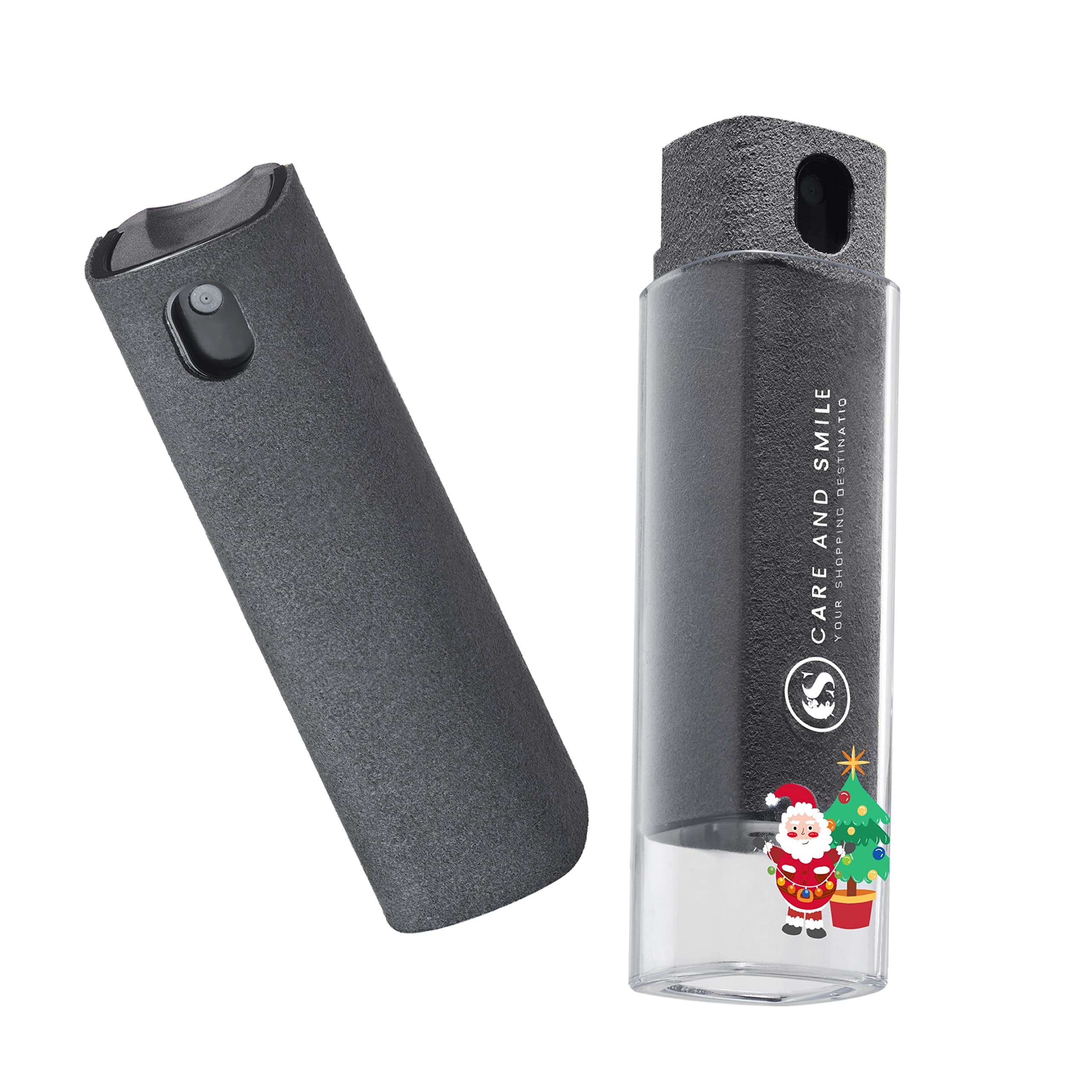 Screen Cleaner CARE AND SMILE Sterilization Disinfection Cleansing Screen Cleaner Spray Safe for All Phones Laptop and Tablet Screens Two in One Spray and Microfiber Cloth (Grey)
